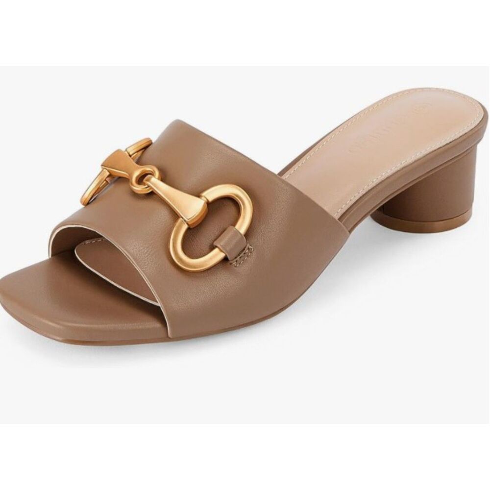 Women's Slide Sandals, Mules, Block 1.5 Low Heel , size 9